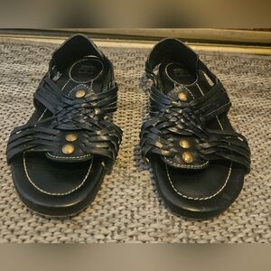 Frye Jacey Huarache black leather sandals. 6